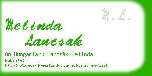 melinda lancsak business card