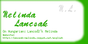 melinda lancsak business card